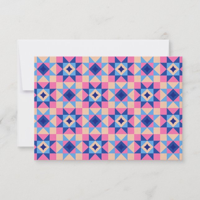 Cartão De Agradecimento Colcha de Bloco de Estrela Moderna (Frente)