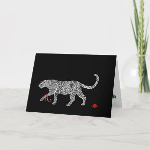 Cartão De Agradecimento Coleção de Caos de Natal: Leopardo