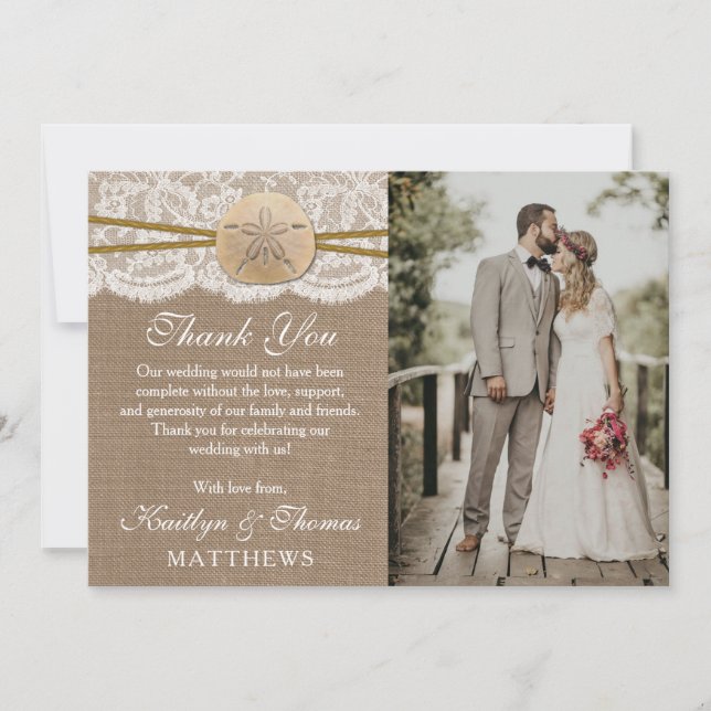 Cartão De Agradecimento Coleção de Casamento de Praia do Dólar Russo (Frente)