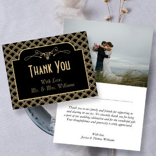 Cartão De Agradecimento Coleção de Casamentos Art Deco Gatsby, de 1920