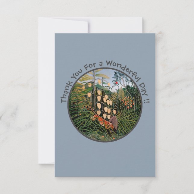 Cartão De Agradecimento Coleção de Itens do Partido Henri Rousseau Tiger & (Frente)