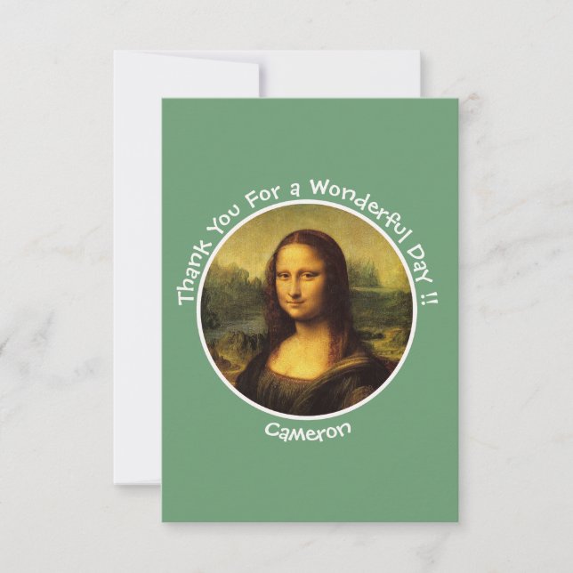 Cartão De Agradecimento Coleção do Partido Leonardo da Vinci Mona Lisa (Frente)