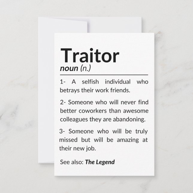 Cartão De Agradecimento Colega de despedida engraçado, colega saindo do tr (Frente)