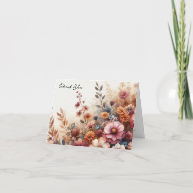 Cartão De Agradecimento Colheita de Petais e Pintados (Frente)