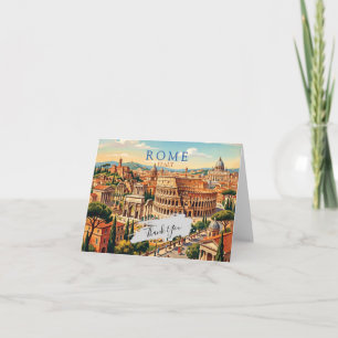 Cartão De Agradecimento Coliseu Roma Itália Viagem Arte Vintage