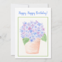 Cartão De Agradecimento Coloração aquosa a manuscrita Hydrangea Floral