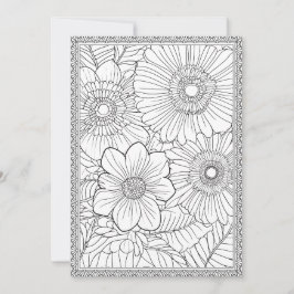 Cartão De Agradecimento Colore Sua Própria Placa De Saudação Floral Elegan