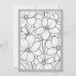 Cartão De Agradecimento Colore Sua Própria Placa De Saudação Floral Elegan