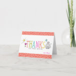 Cartão De Agradecimento Colored Doodles Thank You Note Card / Kitty<br><div class="desc">A cute,  colored-in doodle design by Orabella Prints,  featuring a sunshine,  flower,  butterfly,  and cat.  Great idea for personalized girls' birthday thank you notes!</div>