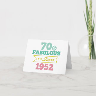 Cartão De Agradecimento colorful 70 and fabulous since 1952