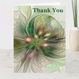 Cartão De Agradecimento Colorful Fantasy Modern Abstract Fractal Flower