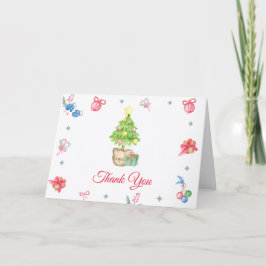 Cartão De Agradecimento Colorful It's Cold Outside X'mas Tree Baby Shower 