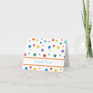 Cartão De Agradecimento Colorful Stars Thank You Note – Party Gratitude