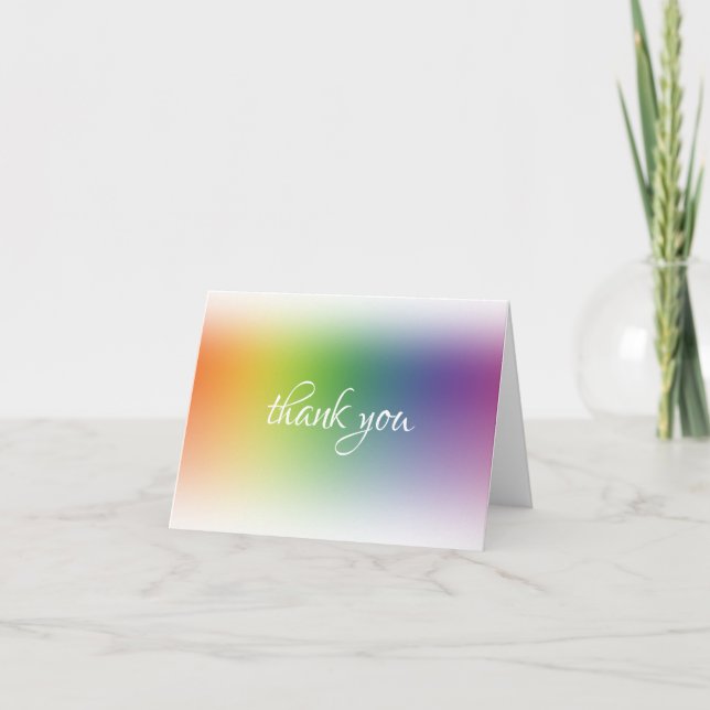 Cartão De Agradecimento Colorful Template Handwritten Thank You Modern (Frente)