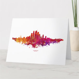 Cartão De Agradecimento Colorida da Skyline de Los Angeles