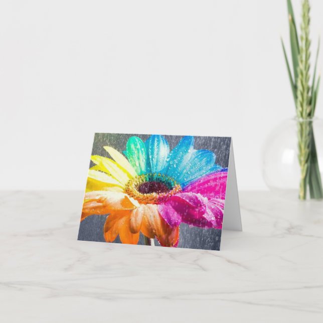 Cartão De Agradecimento Colorida Daisy (Frente)
