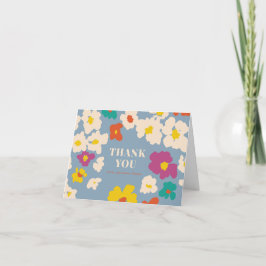Cartão De Agradecimento Colorida Moderna Floral Pessoal
