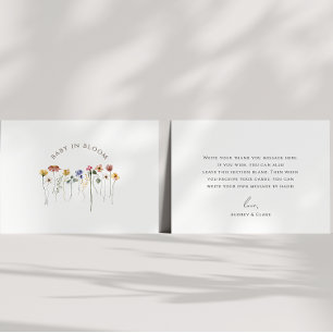 Cartão De Agradecimento Colorido Bebê de Flor Silvestre em Flor Chá de Beb