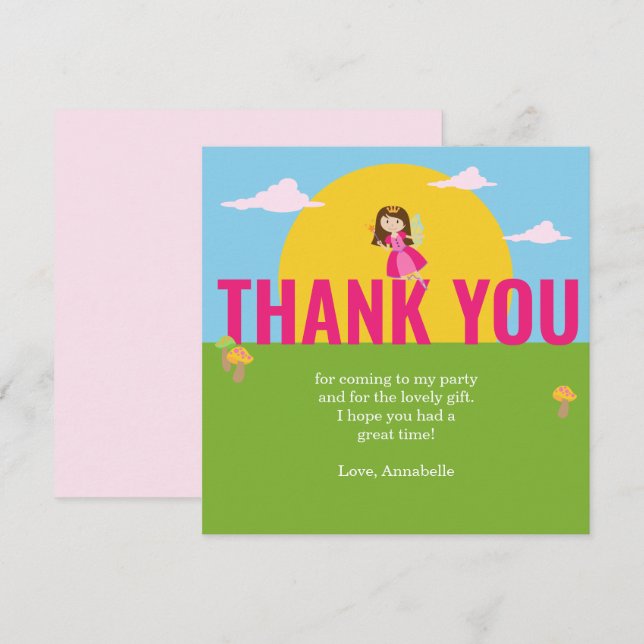 Cartão de Agradecimento Colorido de Aniversário In (Frente/Verso)