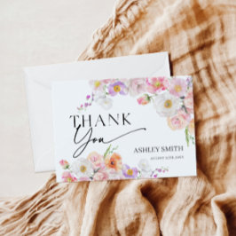 Cartão De Agradecimento Colorido Plano Floral