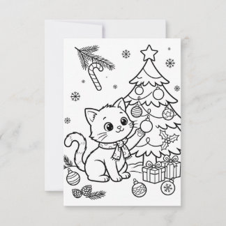 Cartão De Agradecimento colorir natal crianças idades 3-8