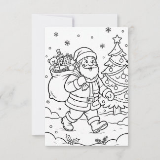 Cartão De Agradecimento colorir natal crianças idades 3-8