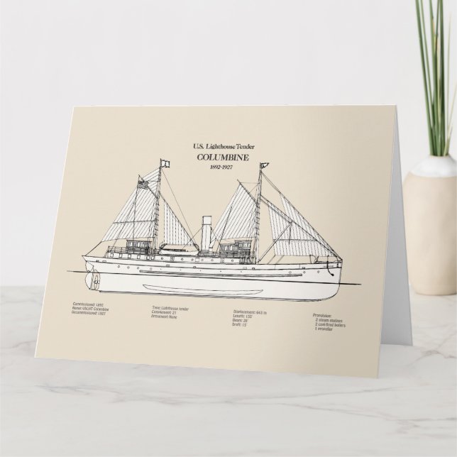 Cartão De Agradecimento Columbina do Leitão USCG - SBD (Frente)