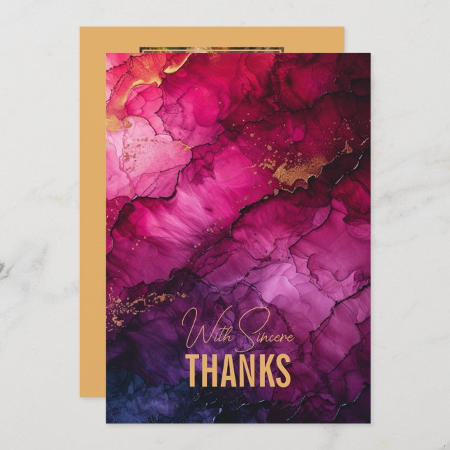 Cartão De Agradecimento Com a foto Celestial Elegance Marble Symphony (Frente/Verso)