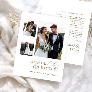 Cartão De Agradecimento Com Amor e Gratidão Foto, Bodas de Ouro