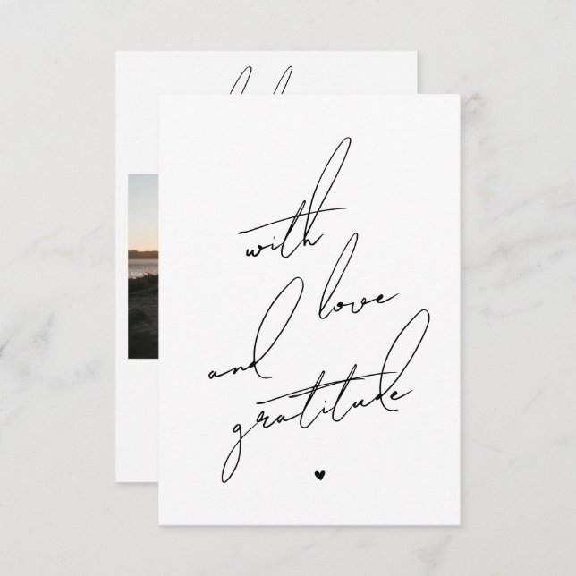 Cartão De Agradecimento Com Amor e Gratidão Mensagem Pré-Impressa (Frente/Verso)