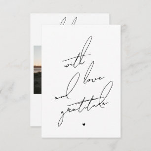Cartão De Agradecimento Com Amor e Gratidão Mensagem Pré-Impressa