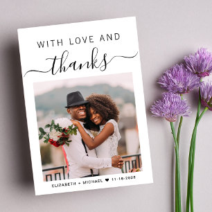 Cartão De Agradecimento Com Amor E Obrigados Fotografia Casamento