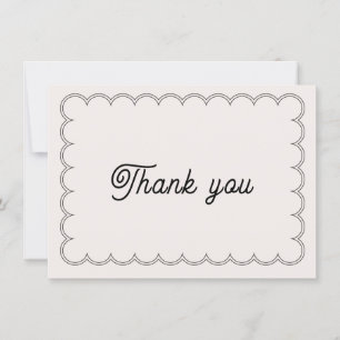 Cartão de agradecimento com borda chanfrada minima
