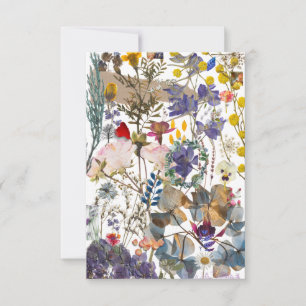 Cartão de Agradecimento com Colagem de Flores (bra