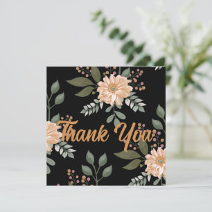 Cartão de Agradecimento com Estampa Floral