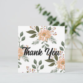 Cartão de Agradecimento com Estampa Floral