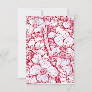 Cartão de Agradecimento com Flores em Vermelho