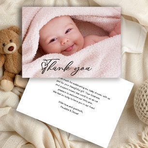 Cartão de Agradecimento com Foto de Bebê Fofo