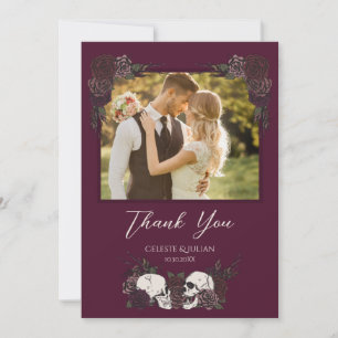 Cartão de Agradecimento com Foto de Caveira em Bur