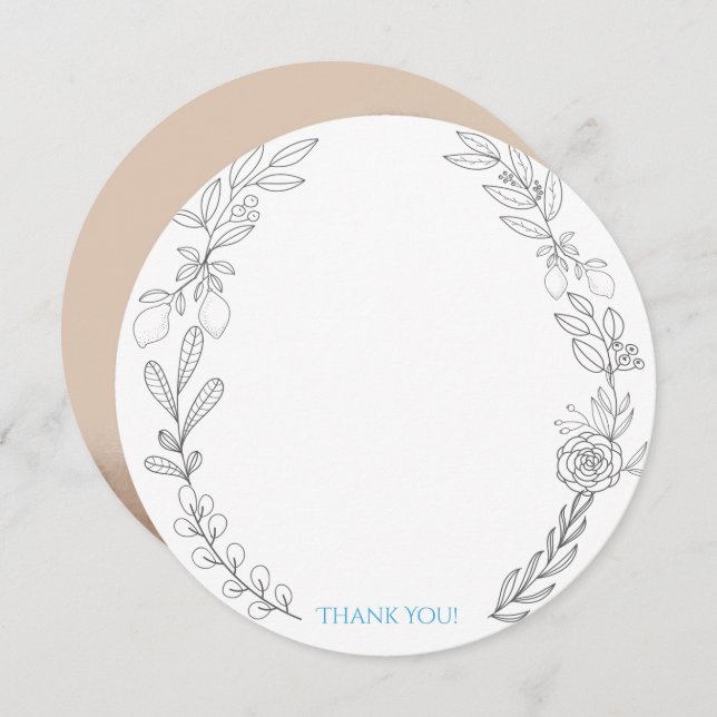 Cartão de agradecimento com foto de George. (Frente/Verso)