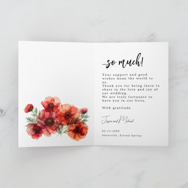 Cartão De Agradecimento Com foto Escarlet Serenade Petal (Interior)