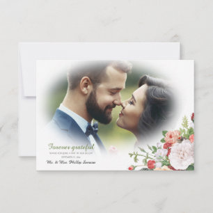 Cartão de Agradecimento com Foto Floral de Jardim 