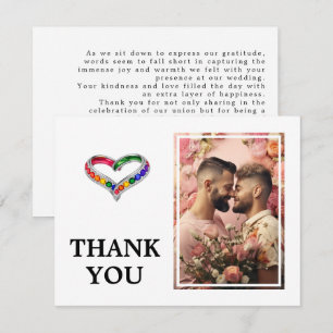 Cartão De Agradecimento Com foto LGBTQ+ Entrelaçado no Orgulho
