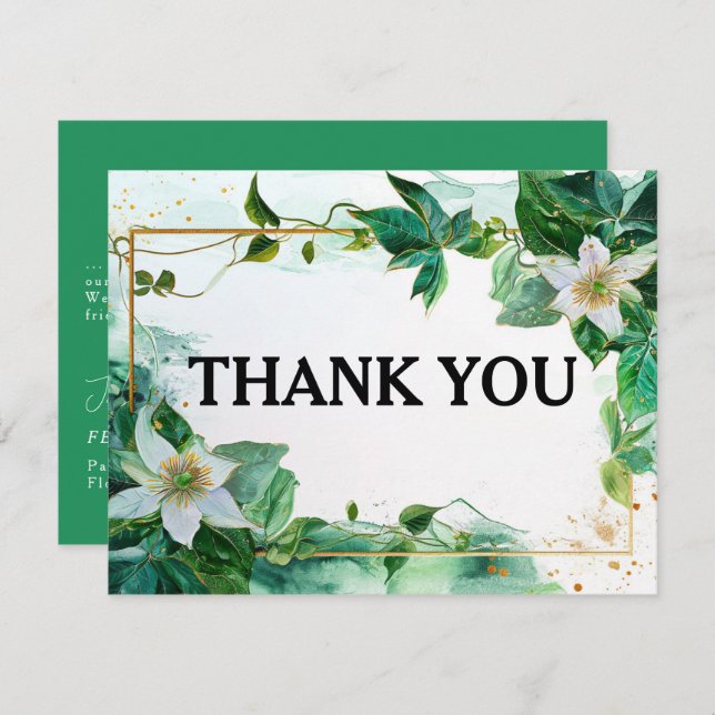 Cartão De Agradecimento Com foto, obrigado pela serenidade Passiflora (Frente/Verso)