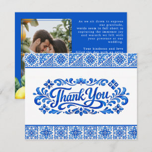 Cartão De Agradecimento Com foto Romance Azul & Limone