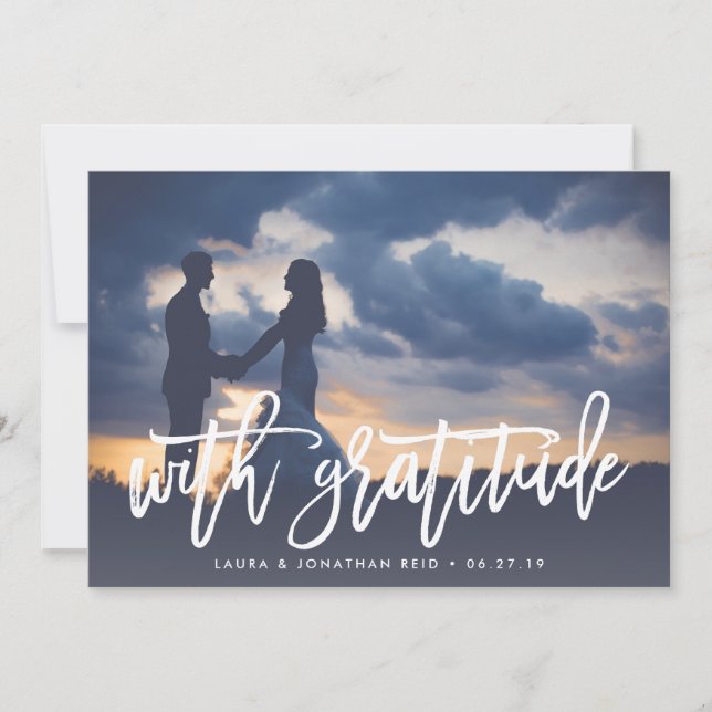 Cartão De Agradecimento Com Gratidão | Foto: Obrigado com mensagem de reto (Frente)