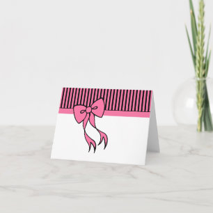 Cartão de Agradecimento com Laço Rosa