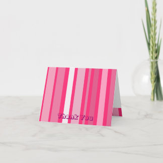 Cartão de Agradecimento com Listras Rosa Vibrante