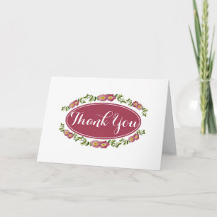 Cartão de Agradecimento com Motivo Floral Roxo par