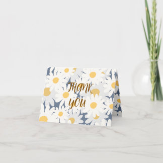 Cartão de Agradecimento com Padrão Floral Doce Mar